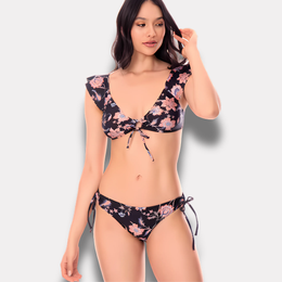Bikini Negro Ecofriendly Bolero Amarre Frontal ST EVEN 98879