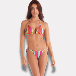 Bikini Eco Triangulo Rayado Brillante Chamela 43665