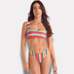 Bikini Eco Rayado Brillante Croptop Chamela 43685